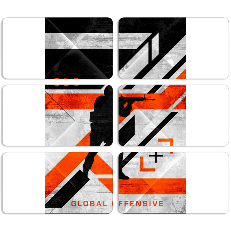 Магнитные фотопазлы 90 на 50 набор 6 штук CS:Go Asimov