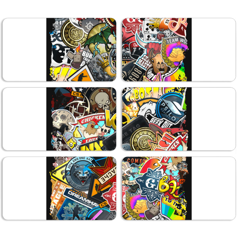 Магнитные фотопазлы 90 на 50 набор 6 штук CS:Go Stickerbombing