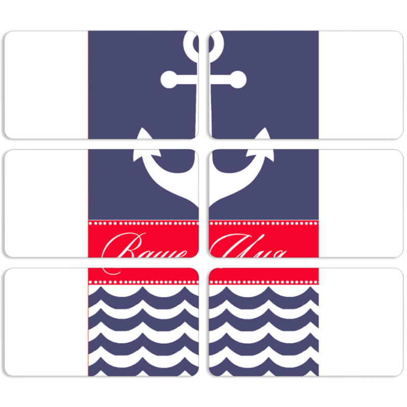 Магнитные фотопазлы 90 на 50 набор 6 штук Именной Ocean