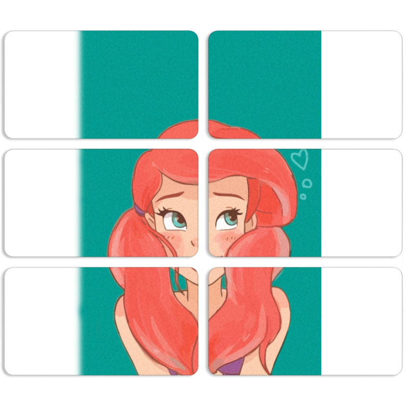 Магнитные фотопазлы 90 на 50 набор 6 штук 