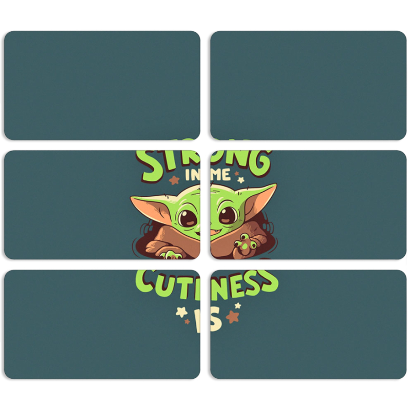 Магнитные фотопазлы 90 на 50 набор 6 штук Strong in me Cuteness is