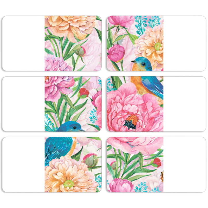 Магнитные фотопазлы 90 на 50 набор 6 штук Birds in Flowers