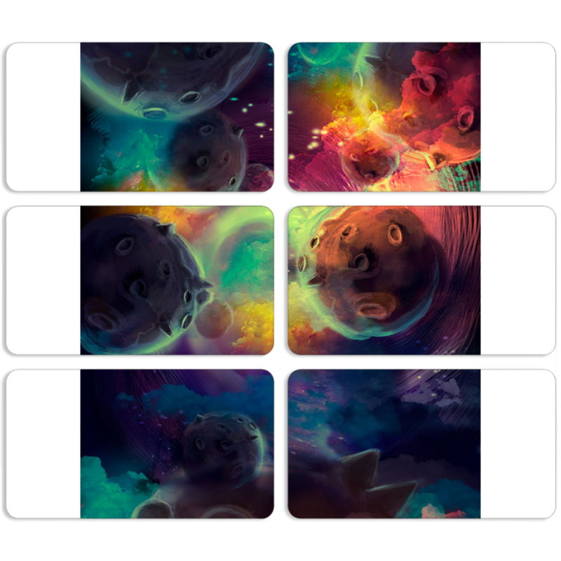 Магнитные фотопазлы 90 на 50 набор 6 штук 