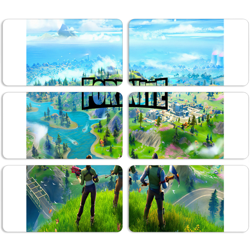 Магнитные фотопазлы 90 на 50 набор 6 штук Fortnite