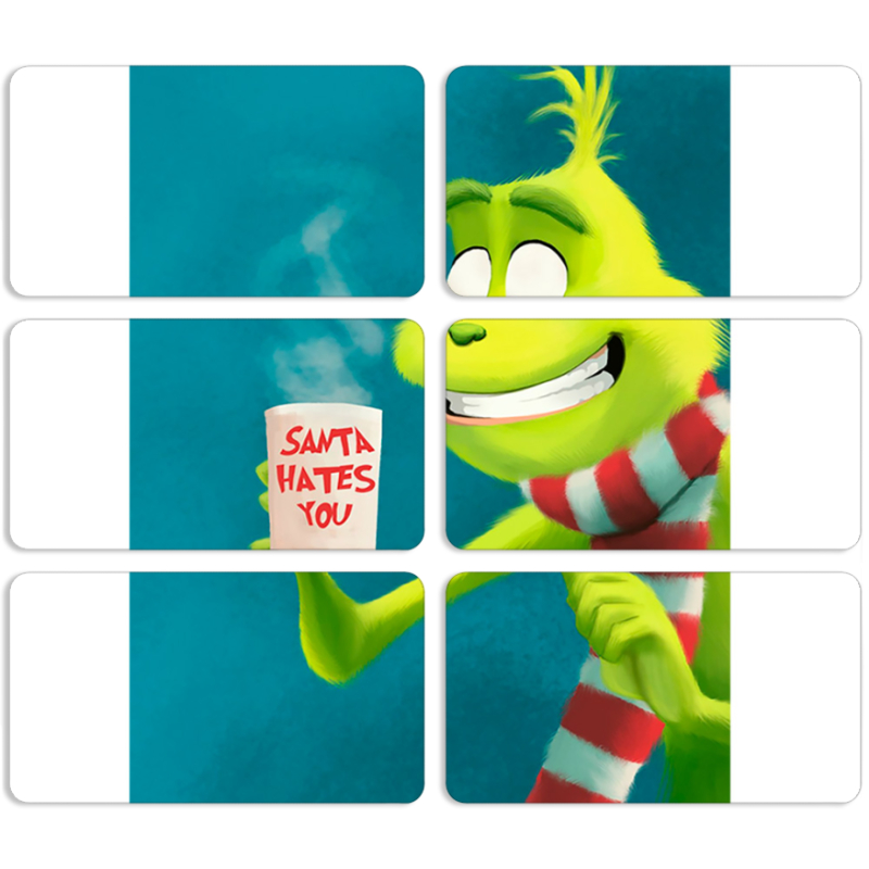 Магнитные фотопазлы 90 на 50 набор 6 штук Santa Hates You