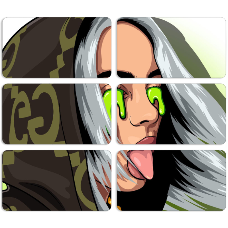 Магнитные фотопазлы 90 на 50 набор 6 штук Billie