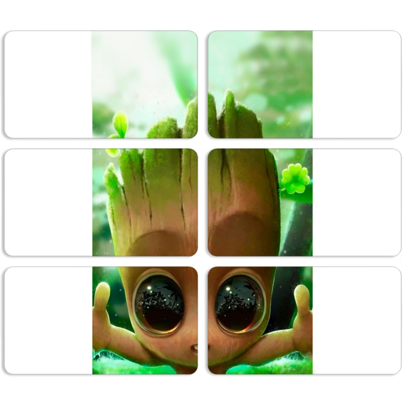 Магнитные фотопазлы 90 на 50 набор 6 штук Groot