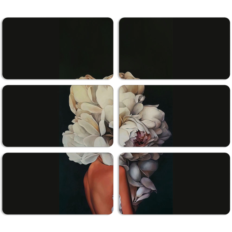 Магнитные фотопазлы 90 на 50 набор 6 штук Exquisite White Flowers