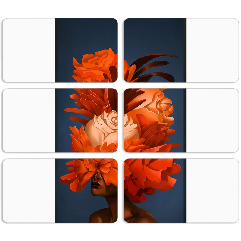 Магнитные фотопазлы 90 на 50 набор 6 штук Exquisite Orange Flowers