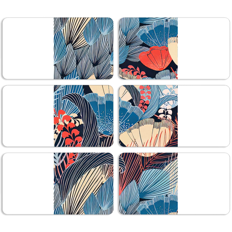 Магнитные фотопазлы 90 на 50 набор 6 штук Blue Herb