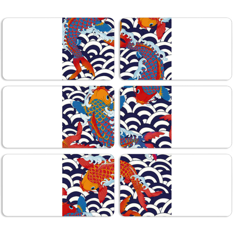 Магнитные фотопазлы 90 на 50 набор 6 штук Koi Fish