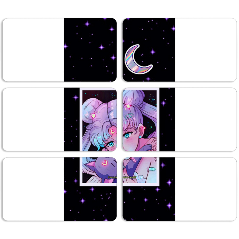 Магнитные фотопазлы 90 на 50 набор 6 штук Sailor Moon