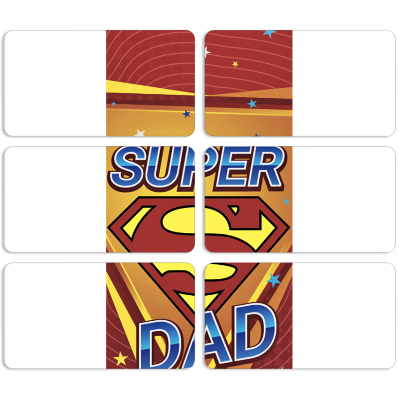 Магнитные фотопазлы 90 на 50 набор 6 штук Super Dad