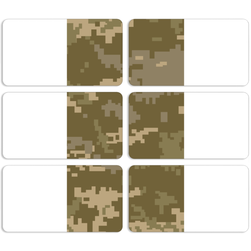 Магнитные фотопазлы 90 на 50 набор 6 штук Камуфляж ЗСУ