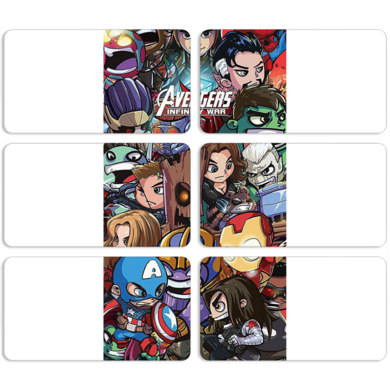 Магнитные фотопазлы 90 на 50 набор 6 штук Avengers Infinity War