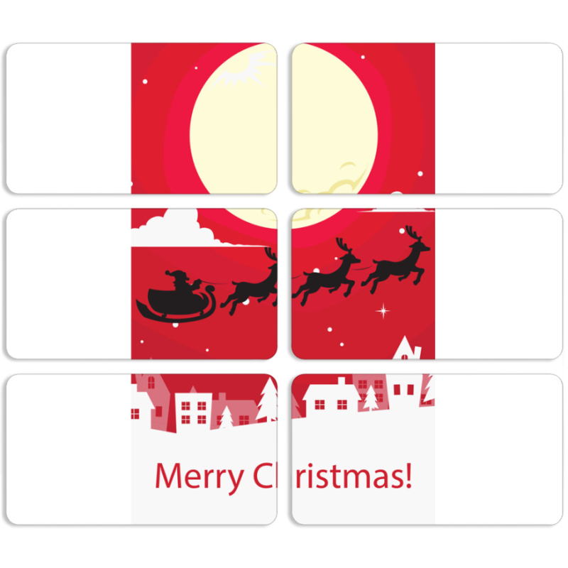 Магнитные фотопазлы 90 на 50 набор 6 штук 