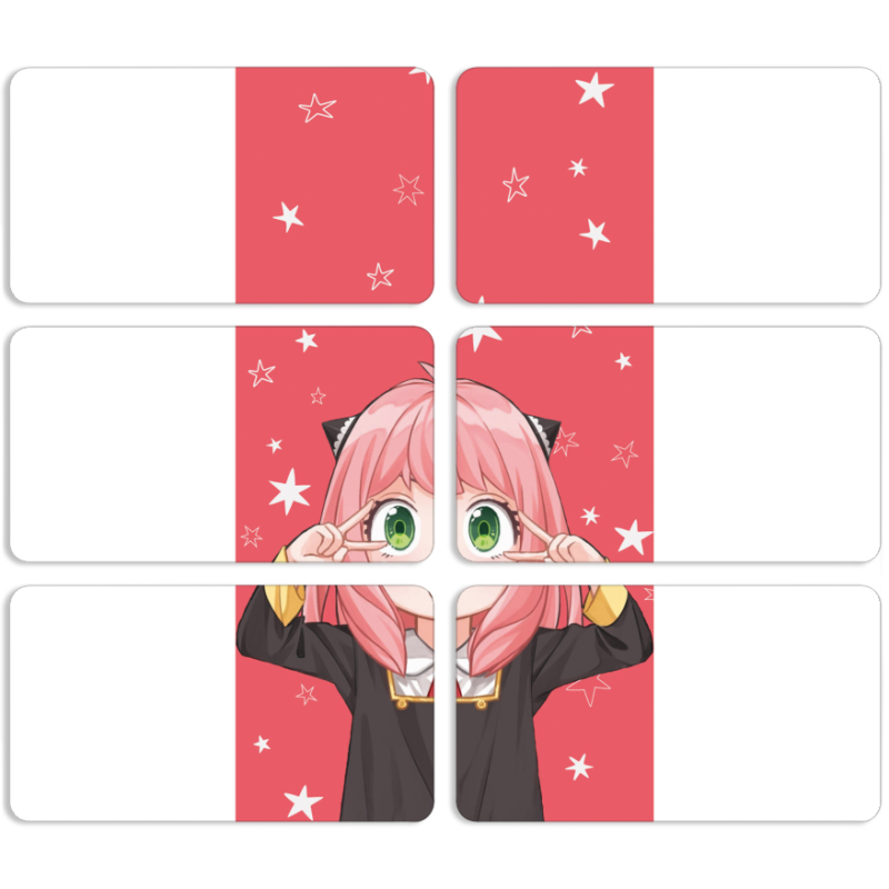 Магнитные фотопазлы 90 на 50 набор 6 штук Anya Forger