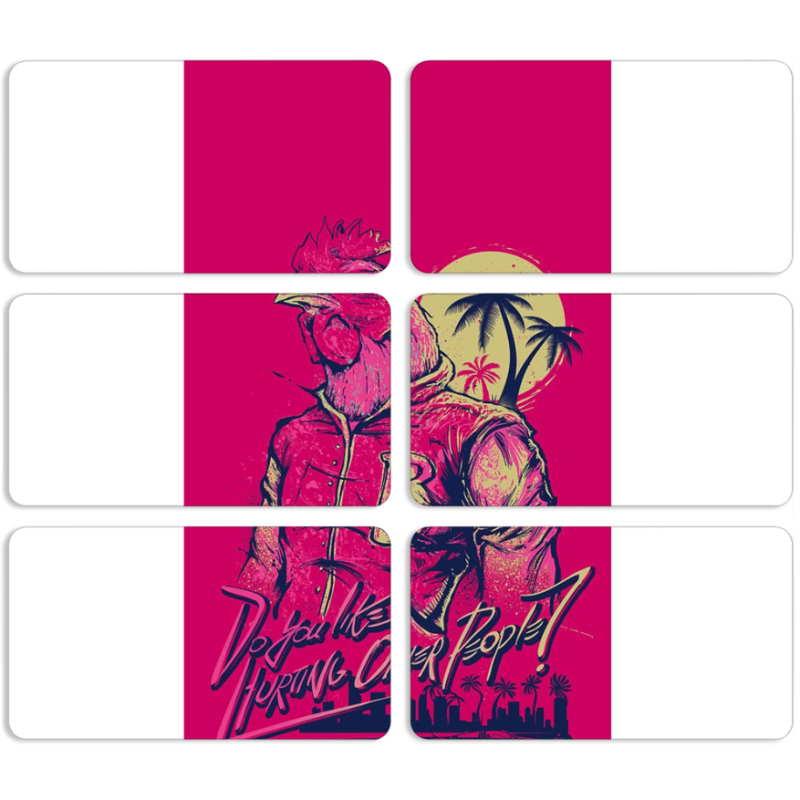 Магнитные фотопазлы 90 на 50 набор 6 штук 