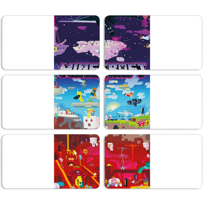 Магнитные фотопазлы 90 на 50 набор 6 штук Minecraft World Beyond