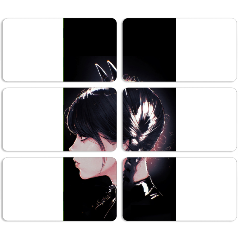 Магнитные фотопазлы 90 на 50 набор 6 штук Wednesday Davil