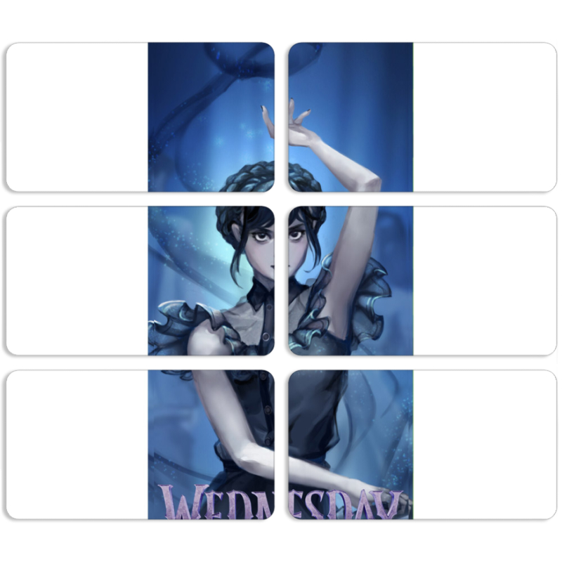 Магнитные фотопазлы 90 на 50 набор 6 штук Wednesday Dance