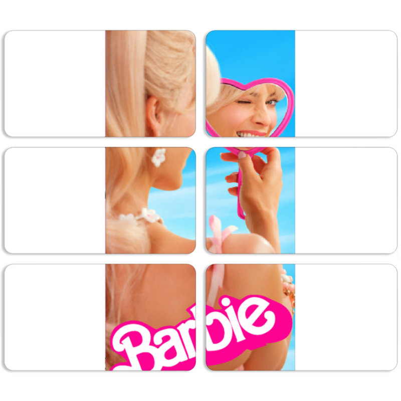 Магнитные фотопазлы 90 на 50 набор 6 штук Barbie 2023