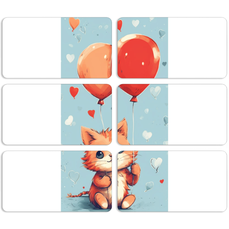 Магнитные фотопазлы 90 на 50 набор 6 штук 