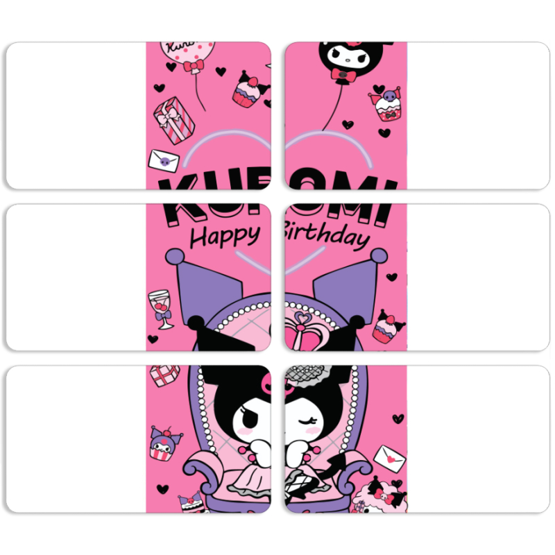 Магнитные фотопазлы 90 на 50 набор 6 штук День народження Kuromi