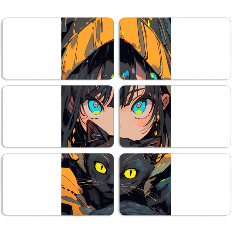 Магнитные фотопазлы 90 на 50 набор 6 штук 