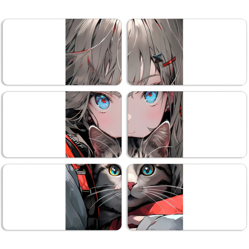 Магнитные фотопазлы 90 на 50 набор 6 штук 