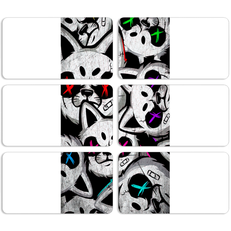 Магнитные фотопазлы 90 на 50 набор 6 штук Monster meow