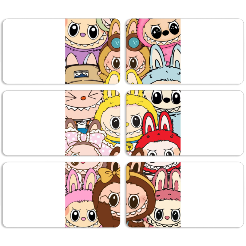 Магнитные фотопазлы 90 на 50 набор 6 штук Labubu