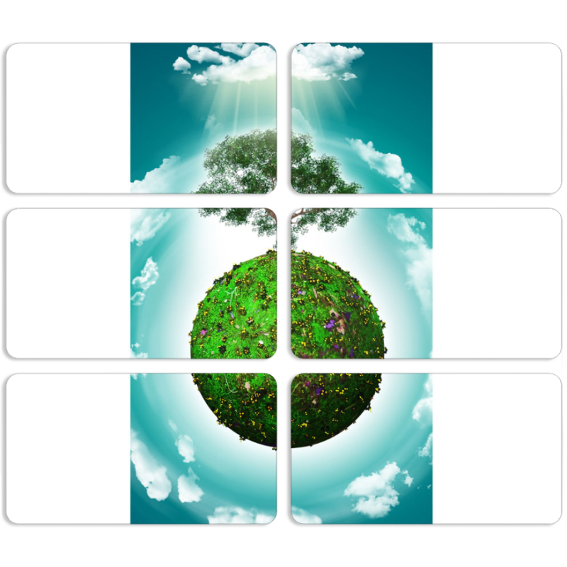 Магнитные фотопазлы 90 на 50 набор 6 штук 