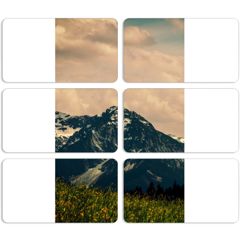 Магнитные фотопазлы 90 на 50 набор 6 штук 