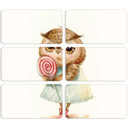 Магнитные фотопазлы 90 на 50 набор 6 штук Совушка