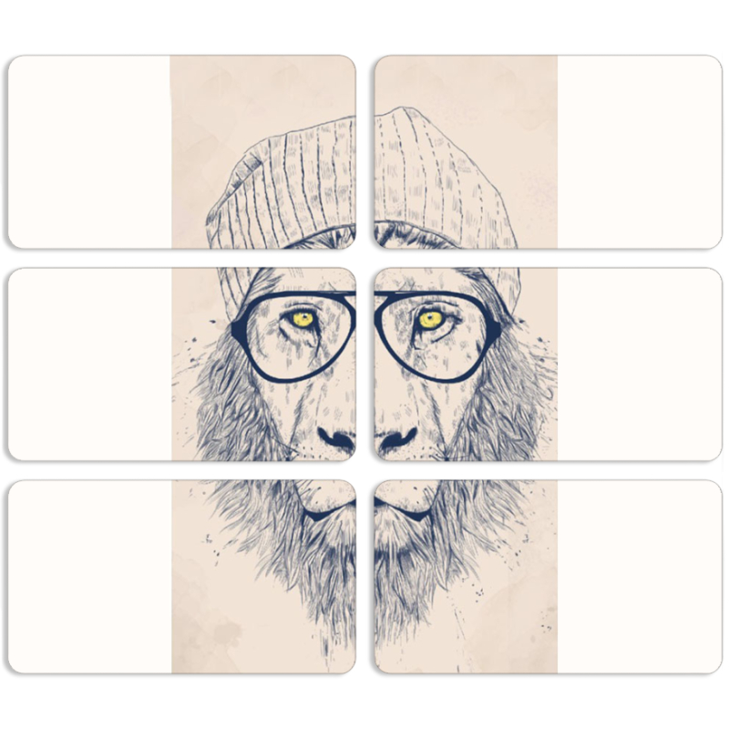 Магнитные фотопазлы 90 на 50 набор 6 штук 