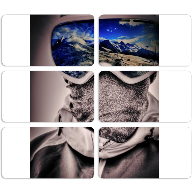 Магнитные фотопазлы 90 на 50 набор 6 штук snowboarder