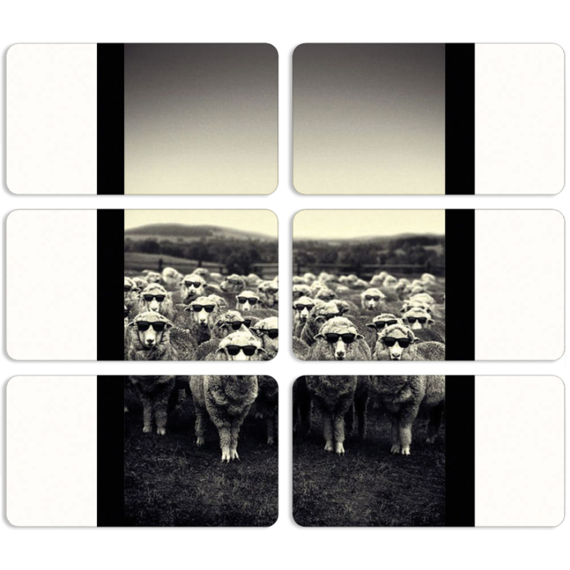 Магнитные фотопазлы 90 на 50 набор 6 штук 