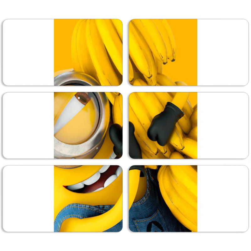 Магнитные фотопазлы 90 на 50 набор 6 штук Миньон Стюарт