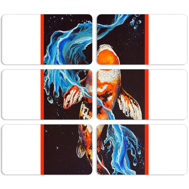 Магнитные фотопазлы 90 на 50 набор 6 штук 