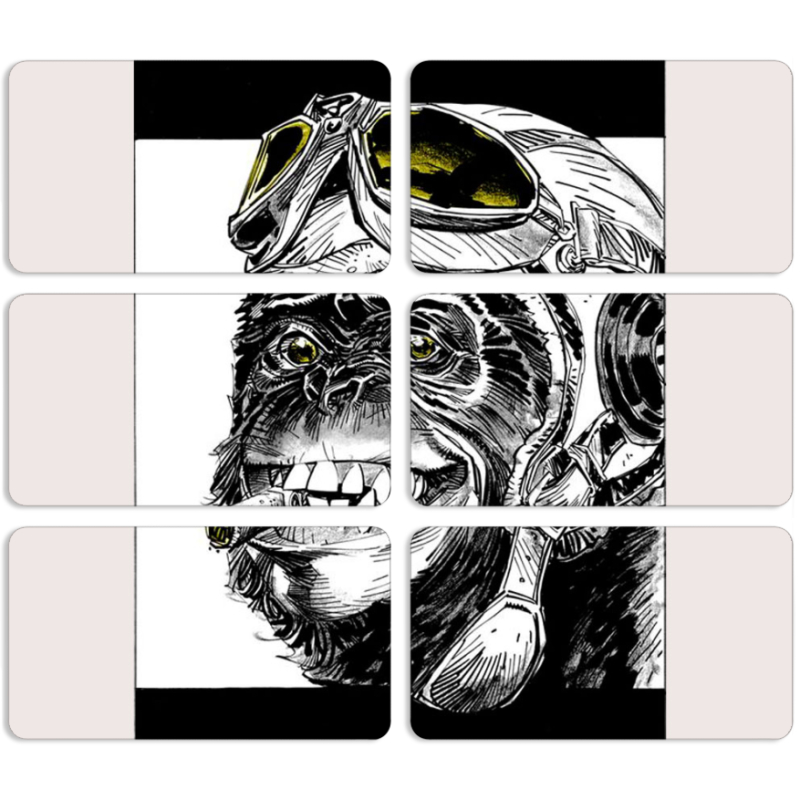 Магнитные фотопазлы 90 на 50 набор 6 штук 