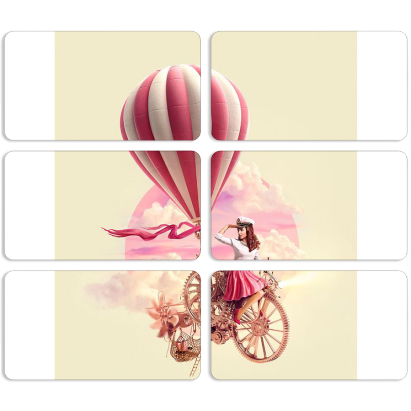 Магнитные фотопазлы 90 на 50 набор 6 штук 