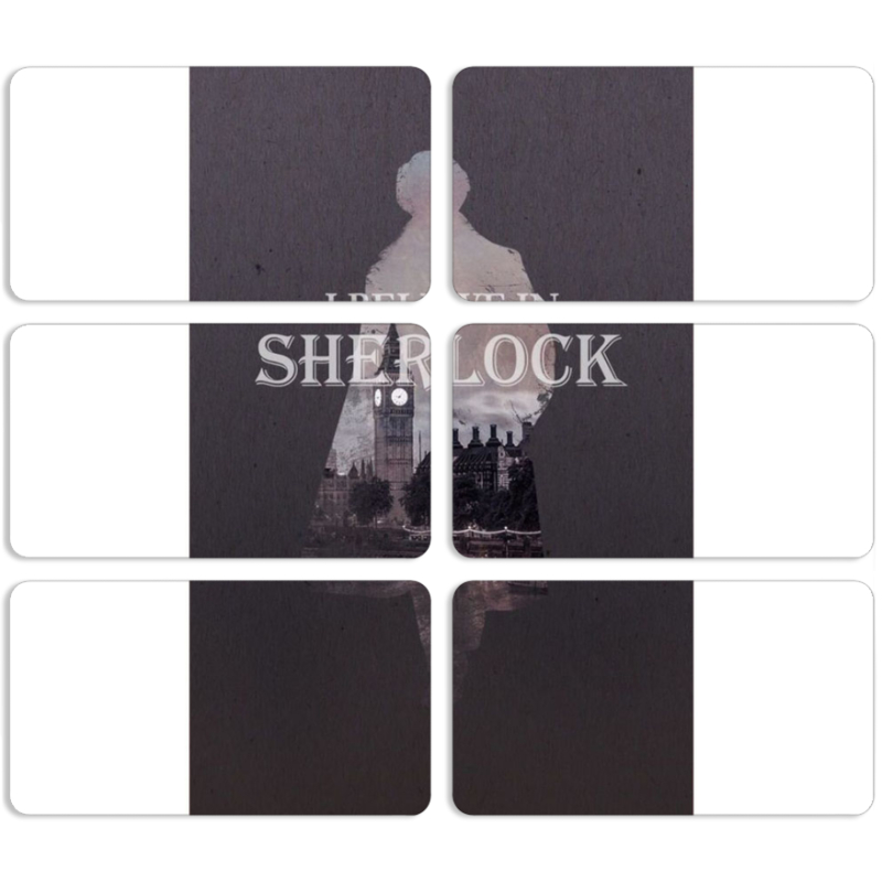 Магнитные фотопазлы 90 на 50 набор 6 штук Sherlock