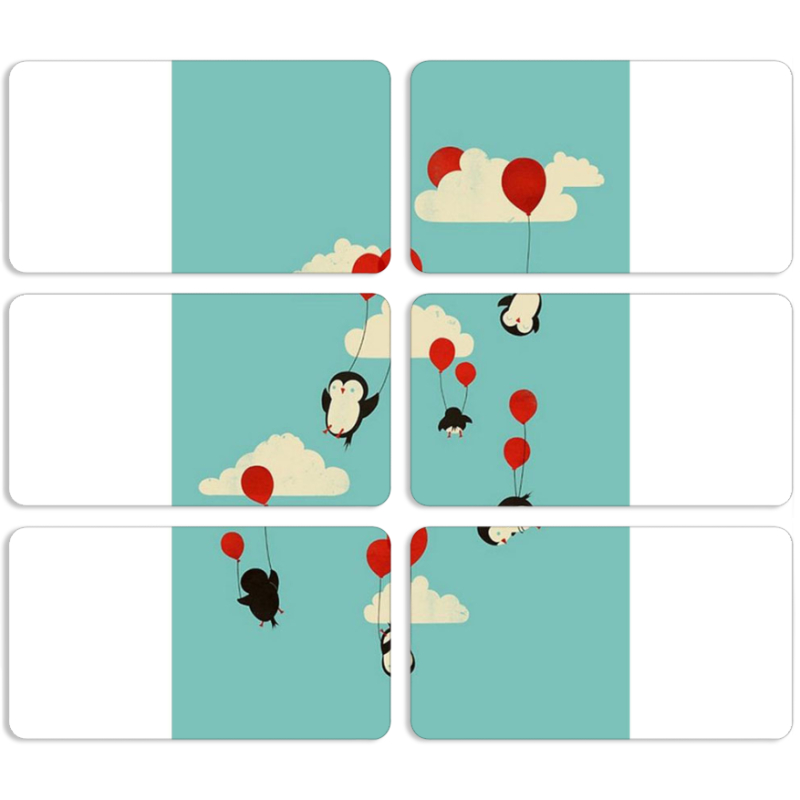 Магнитные фотопазлы 90 на 50 набор 6 штук 