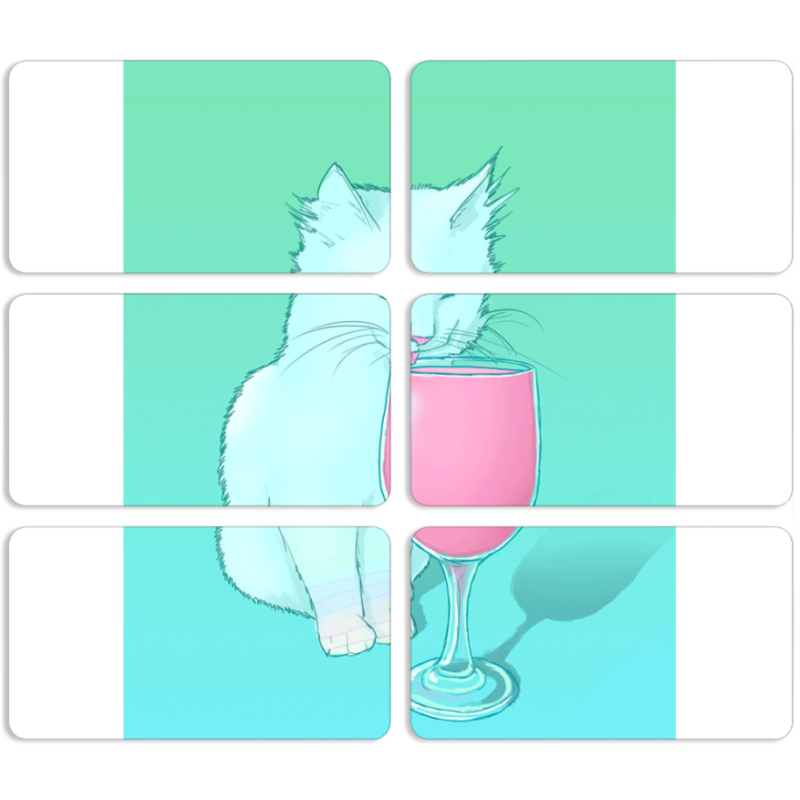 Магнитные фотопазлы 90 на 50 набор 6 штук 