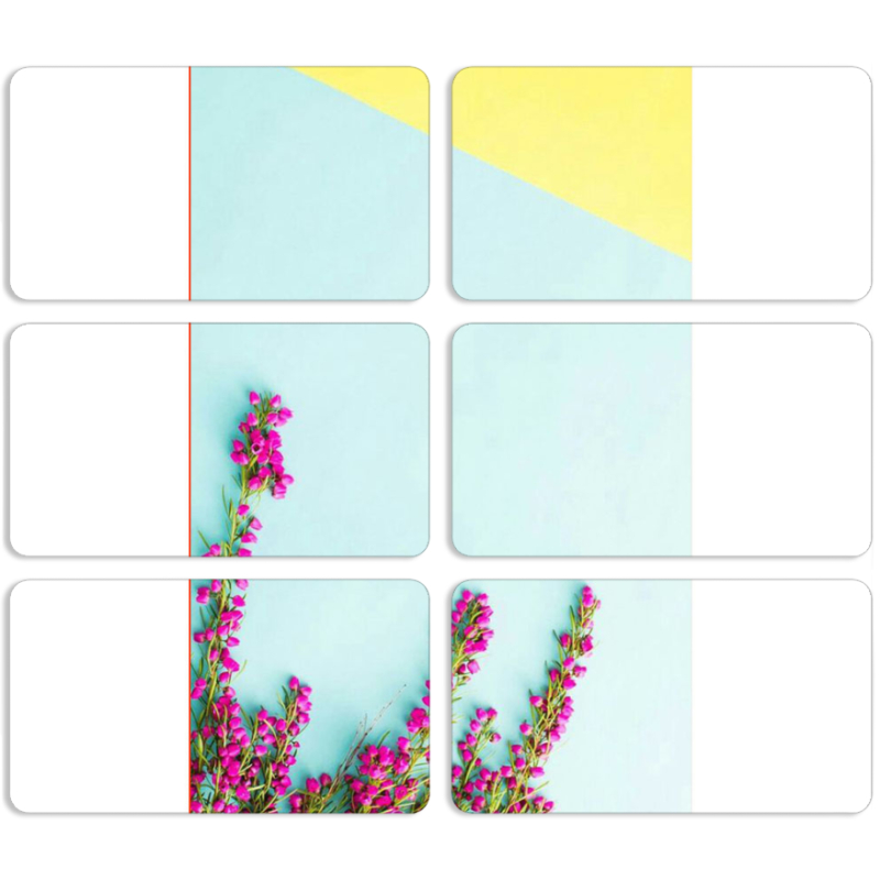 Магнитные фотопазлы 90 на 50 набор 6 штук 