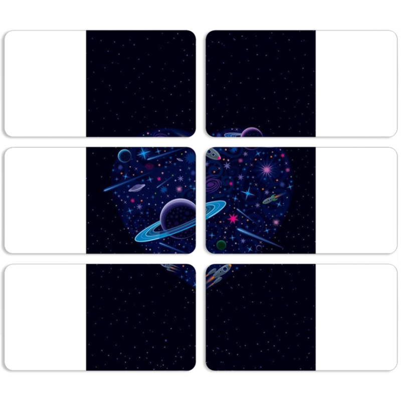 Магнитные фотопазлы 90 на 50 набор 6 штук 