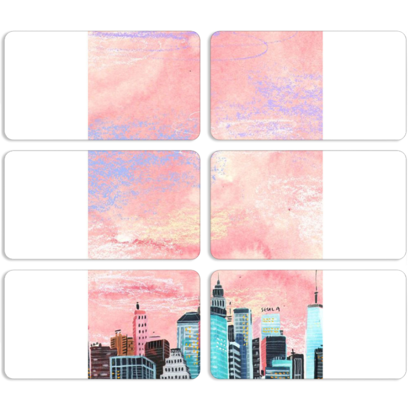 Магнитные фотопазлы 90 на 50 набор 6 штук 