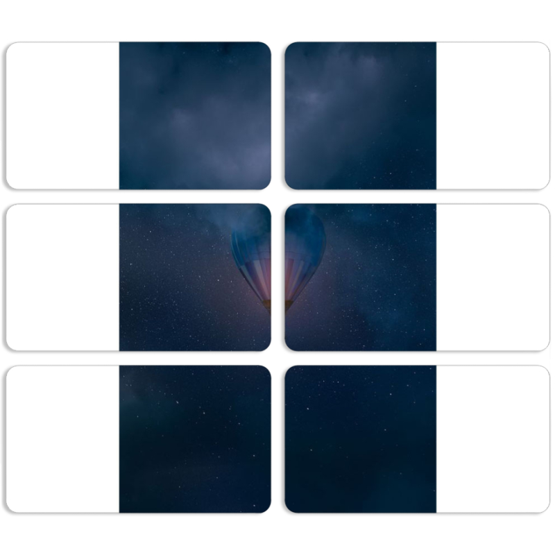 Магнитные фотопазлы 90 на 50 набор 6 штук 