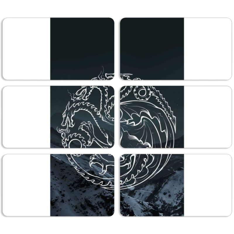 Магнитные фотопазлы 90 на 50 набор 6 штук 